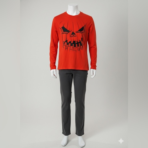Boys The Children's Place Orange Pumpkin Graphic Long Sleeve Size XL - Picture 1 of 6